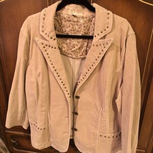 Tan Sonoma studded corduroy jacket 24W. NWT
